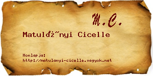 Matulányi Cicelle névjegykártya
